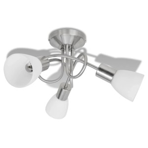vidaXL Deckenleuchte mit Glas-Lampenschirmen für 3 E14 Glühlampen 240983