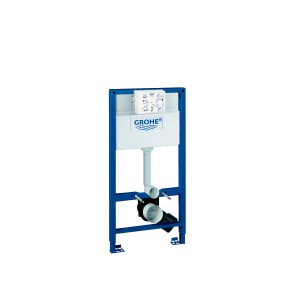 Grohe Rapid SL Vorwandelement für Wand-WC, blaues Tragegestell mit weißem Spülkasten.