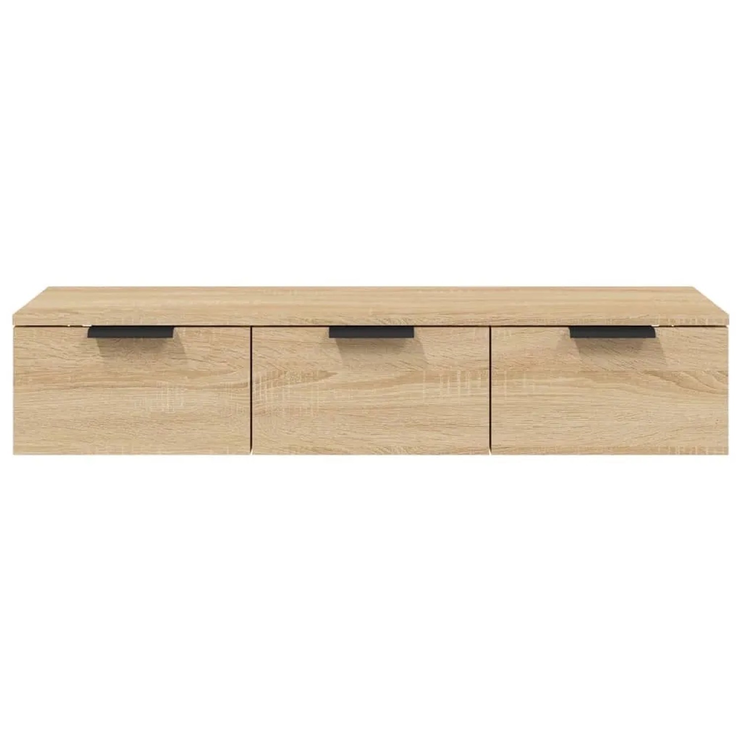 vidaXL Wandschrank Sonoma-Eiche, 102x30x20 cm, Holzwerkstoff mit drei Schubladen.