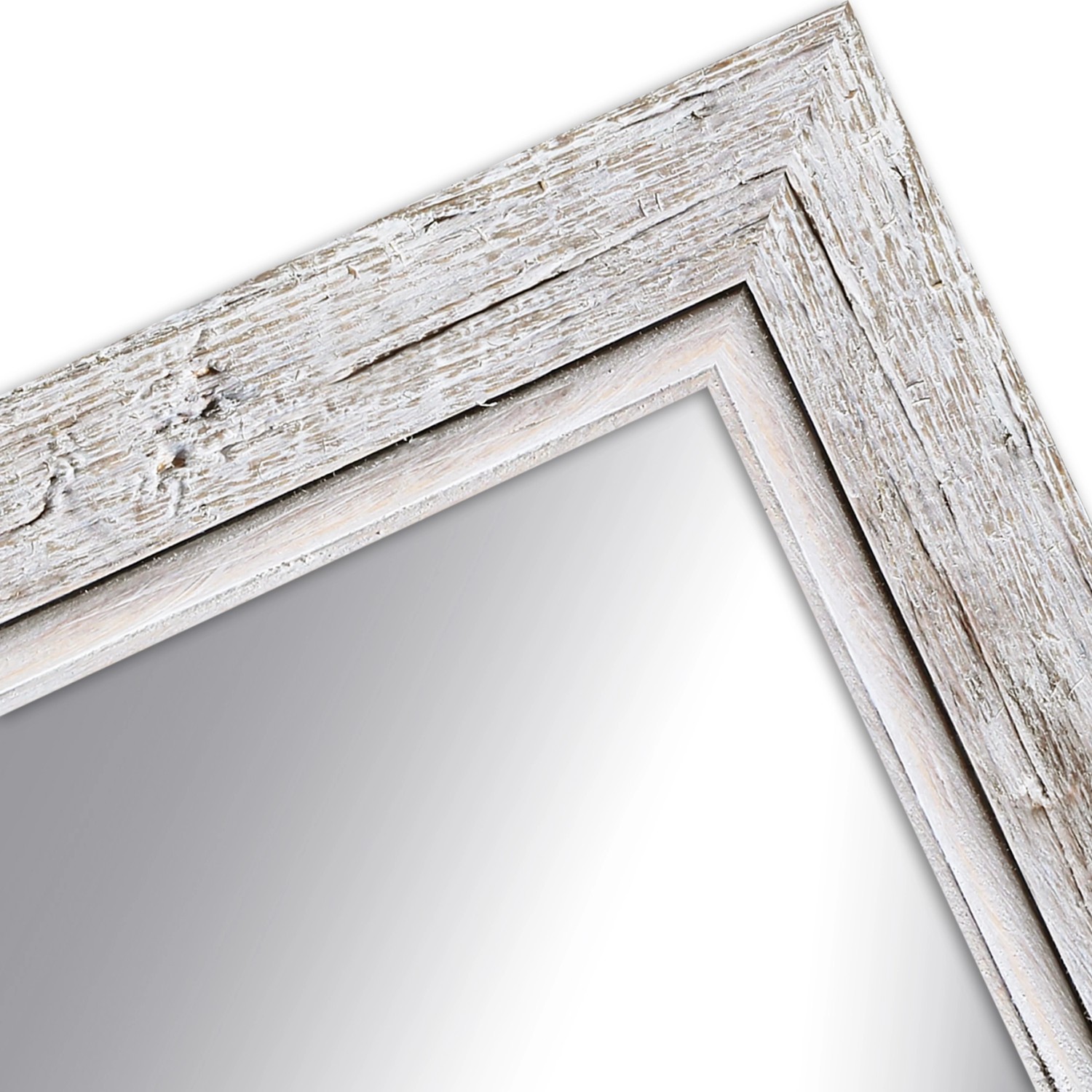 WANDStyle Wandspiegel H660 aus Massivholz in Weiß 57 x 67 cm
