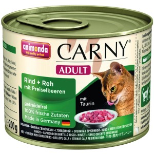 Animonda Carny Adult Katzen-Nassfutter Rind, Reh & Preiselbeeren, 200g Dose.