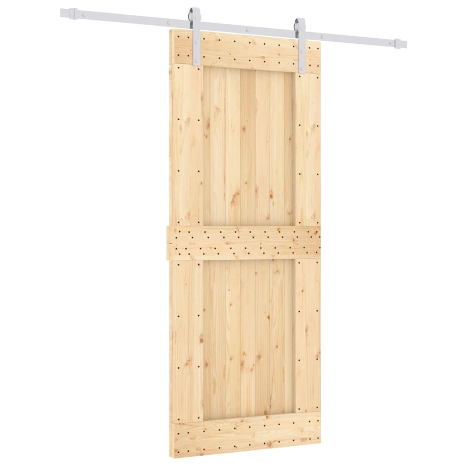 vidaXL Schiebetür mit Beschlag 85x210 cm Massivholz Kiefer 3203034 günstig online kaufen
