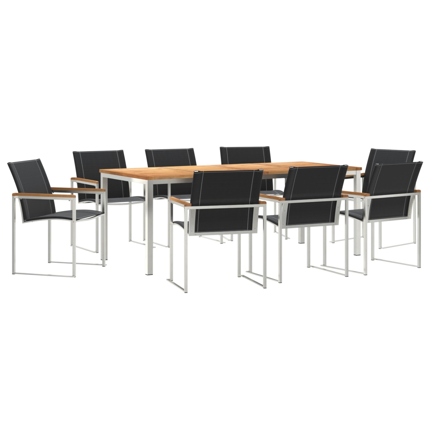 vidaXL 9-Teilige Garten Essgruppe aus Massivem Akazienholz 3334820