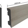 Selit Sockelleiste Selitstyle® FBL50 Eiche Lucca, Profilansicht mit Maßen.