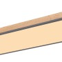 Globo LED-Deckenleuchte Doro, graphitfarben mit Holzoptik, dimmbar und mit Fernbedienung.