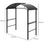 Outsunny GrillPavillon Stahl Polyester Dunkelgrau 233L x 110B x 235H cm_3