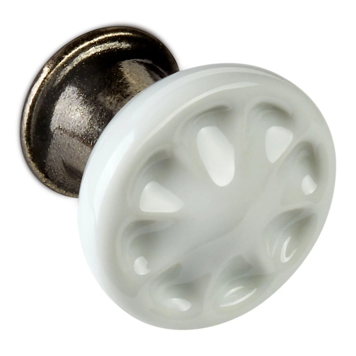 SOTECH Porzellanknopf META Ø33 mm Bronzeoptik Weiß