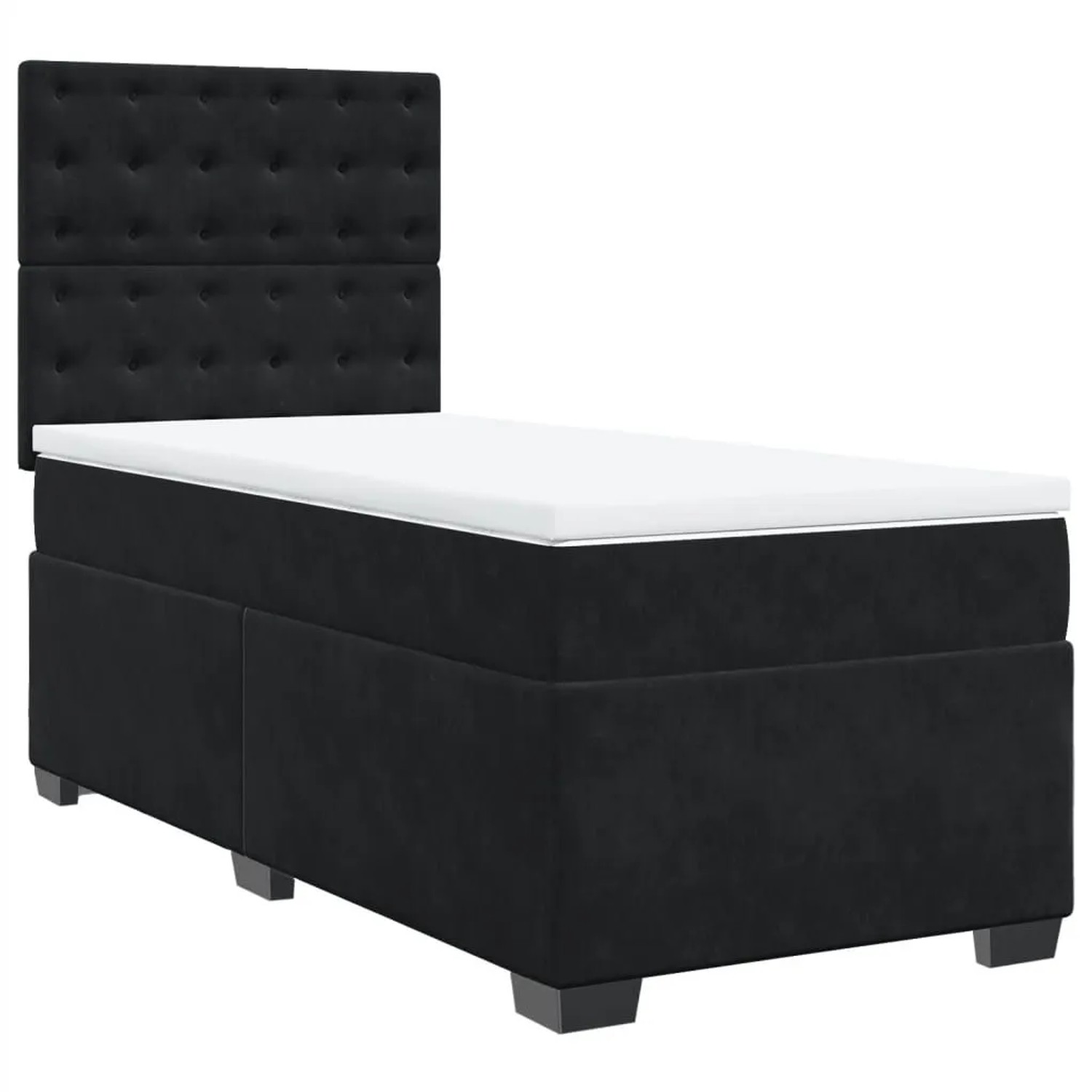vidaXL Boxspringbett mit Matratze Schwarz 90x190 cm Samt 3290800 günstig online kaufen