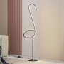 Moderne LED Stehlampe Pajaro in Schwarz, dimmbar. Wohnzimmerleuchte aus Metall im Flamingo Design.