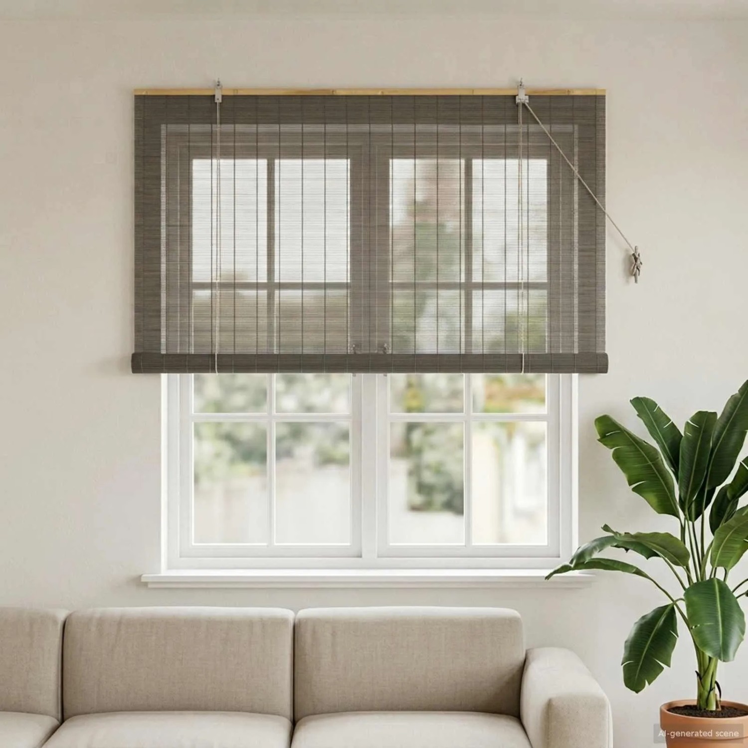 vidaXL Rollo Grau 140 x 160 cm Bambus 42039732