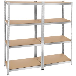 Tectake Schwerlastregal   In Verschiedenen Ausführungen Verzinktes Stahlgestell 160 x 160 x 40 cm  640 kg 160 x 40 x 160 cm Silber