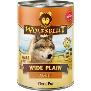 Wolfsblut Wide Plain Adult Pferd Pur, Nassfutter für Hunde in Dose, getreidefrei.