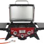 Roter El Fuego Tischgasgrill Smoker Medison mit 2 Brennern und Ablagen.
