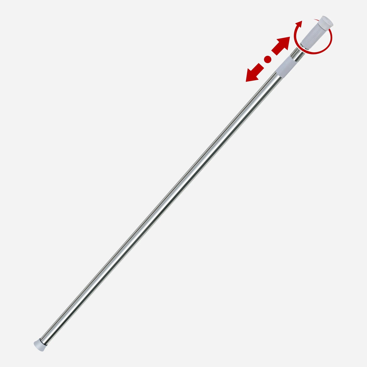 Euroshowers Duschvorhangstange Edelstahl 135 bis 235 cm Ohne Bohren