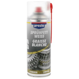 Presto Sprühfett-Spray Weiß 400ml für Lack- und Karosseriereparatur.