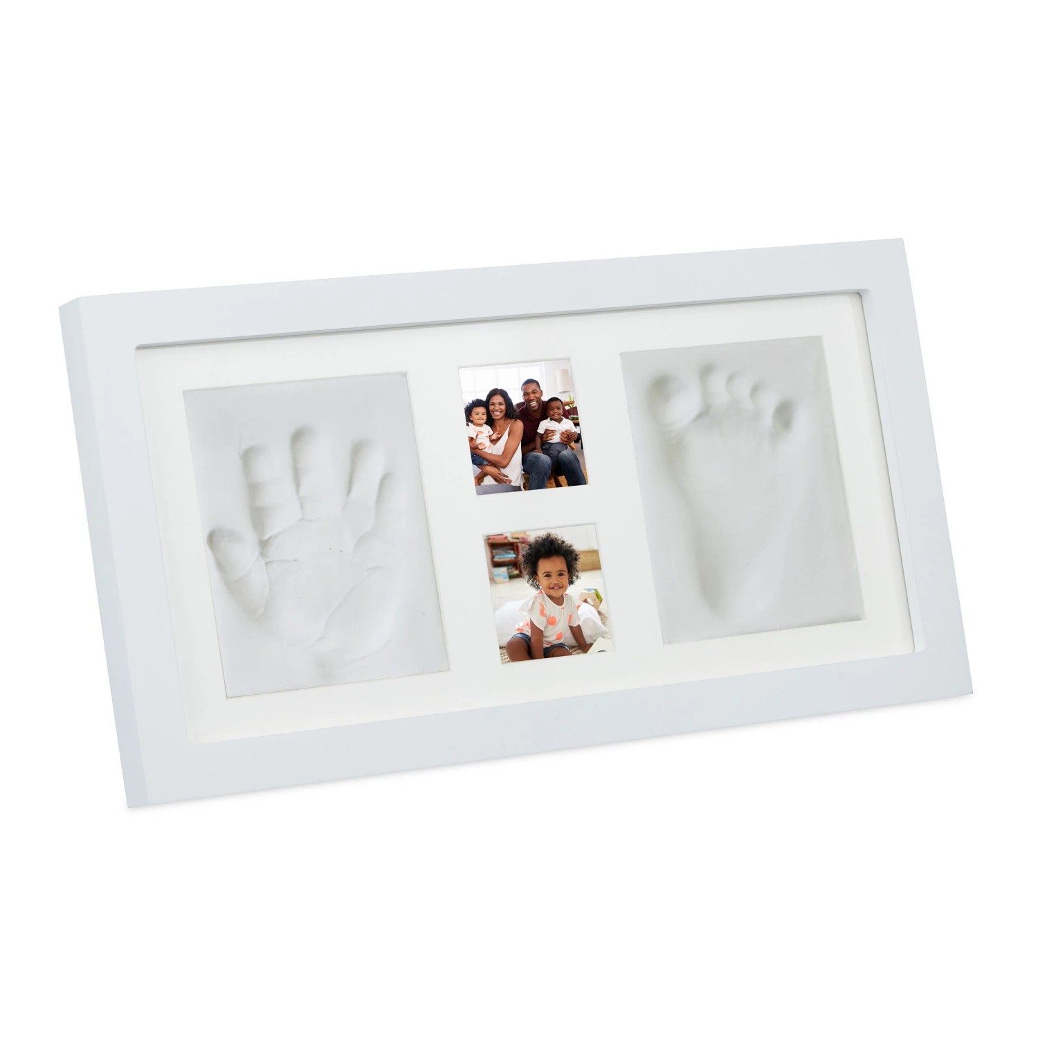 Relaxdays Gipsabdruck Set MDF PS-Kunststoff Gips Weiß mit Bilderrahmen 18 cm x 35 cm x 2 cm 500 g