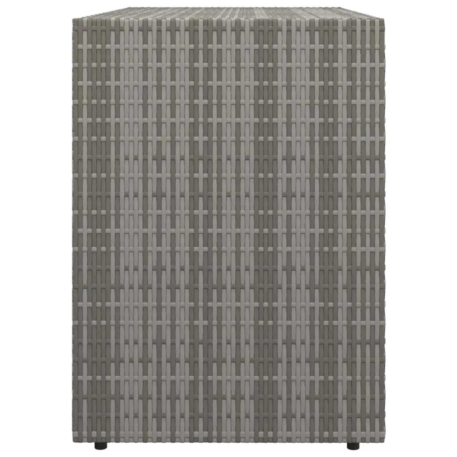 Grauer vidaXL Gartenschrank aus Poly Rattan, 100x55,5x80 cm, für den Außenbereich.