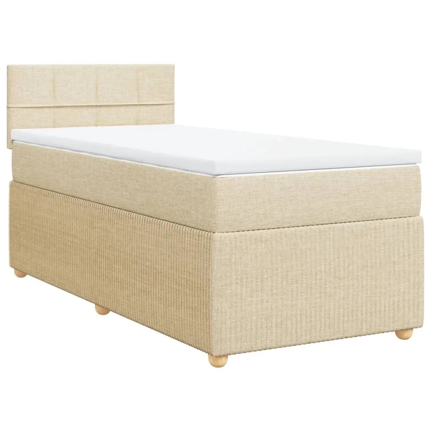 vidaXL Boxspringbett mit Matratze Creme 80x200 cm Stoff 3287288