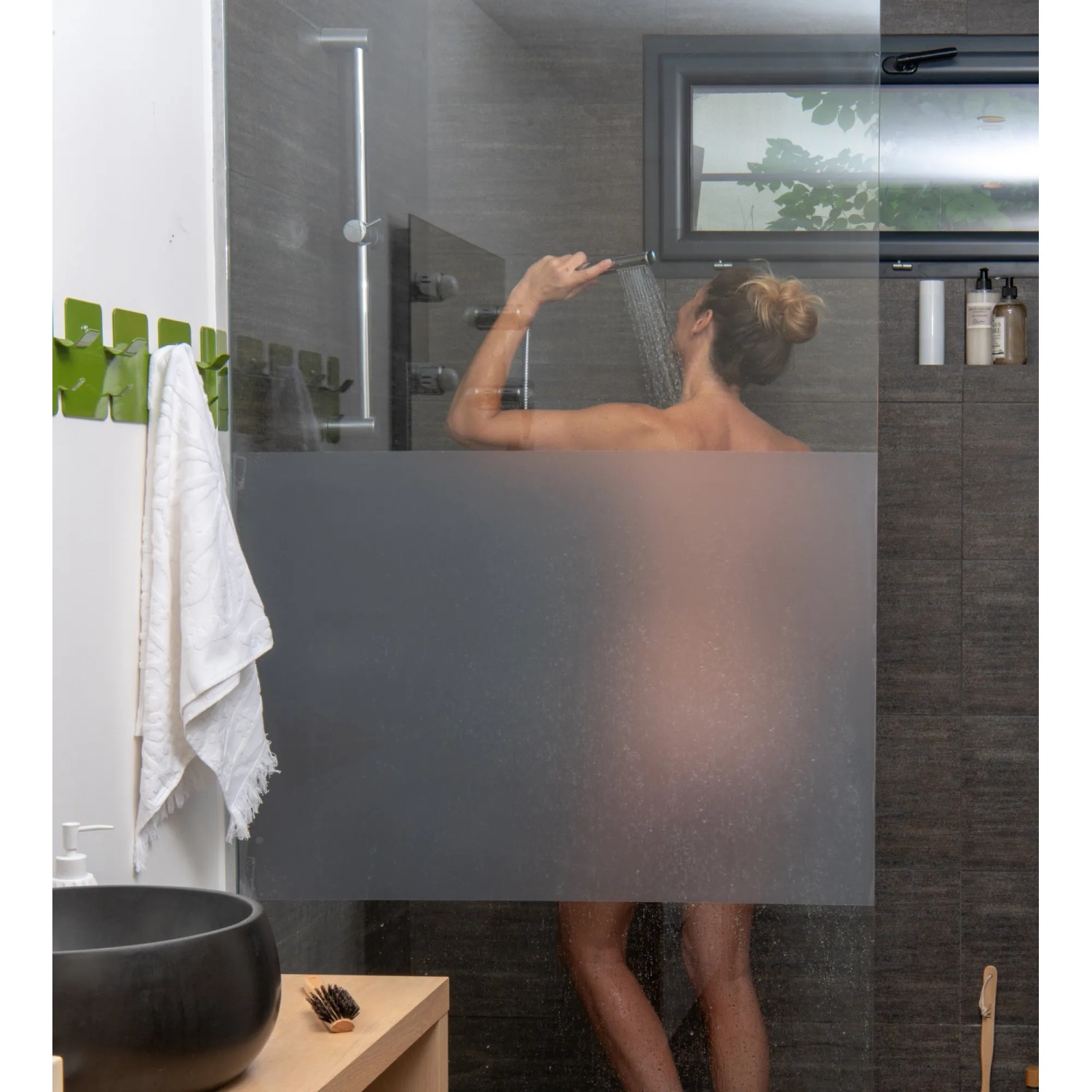 Venilia Sichtschutzfolie Fenster statisch blickdicht Sand 90 cm Meterware kaufen bei OBI