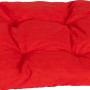Rotes Beo Sitzkissen/Stuhlkissen mit Knopfheftung für Garten & Wohnbereich.