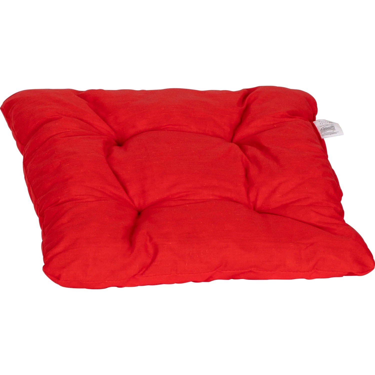 Rotes Beo Sitzkissen/Stuhlkissen mit Knopfheftung für Garten & Wohnbereich.
