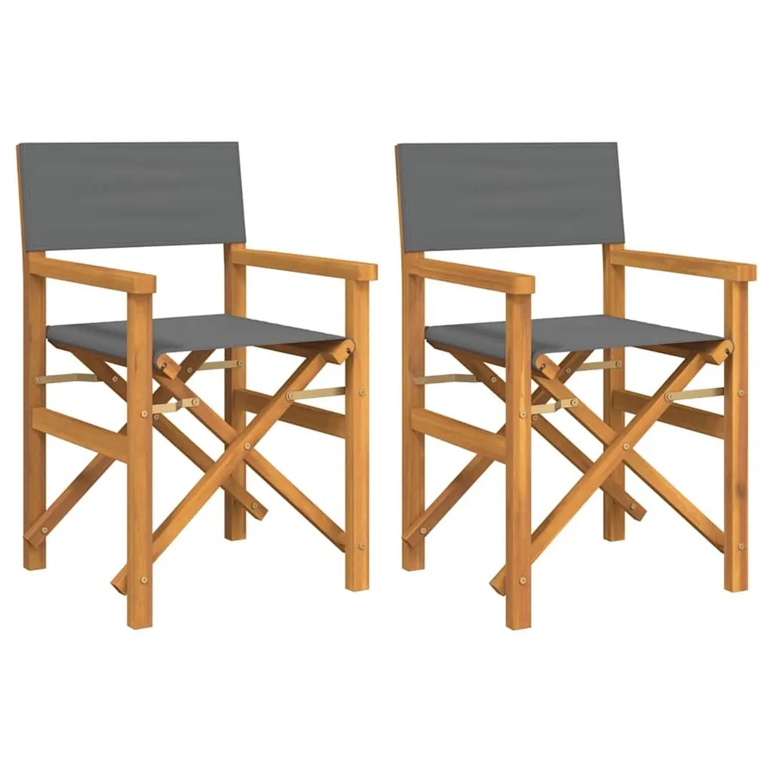 vidaXL Regiestühle 2 Stk Klappbar Grau Massivholz Teak 4008513