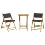 vidaXL Bistro-Set, 3-teilig, klappbar, Bambus mit dunkelgrauen Kissen. Gartenmöbel-Set für Balkon und Terrasse.