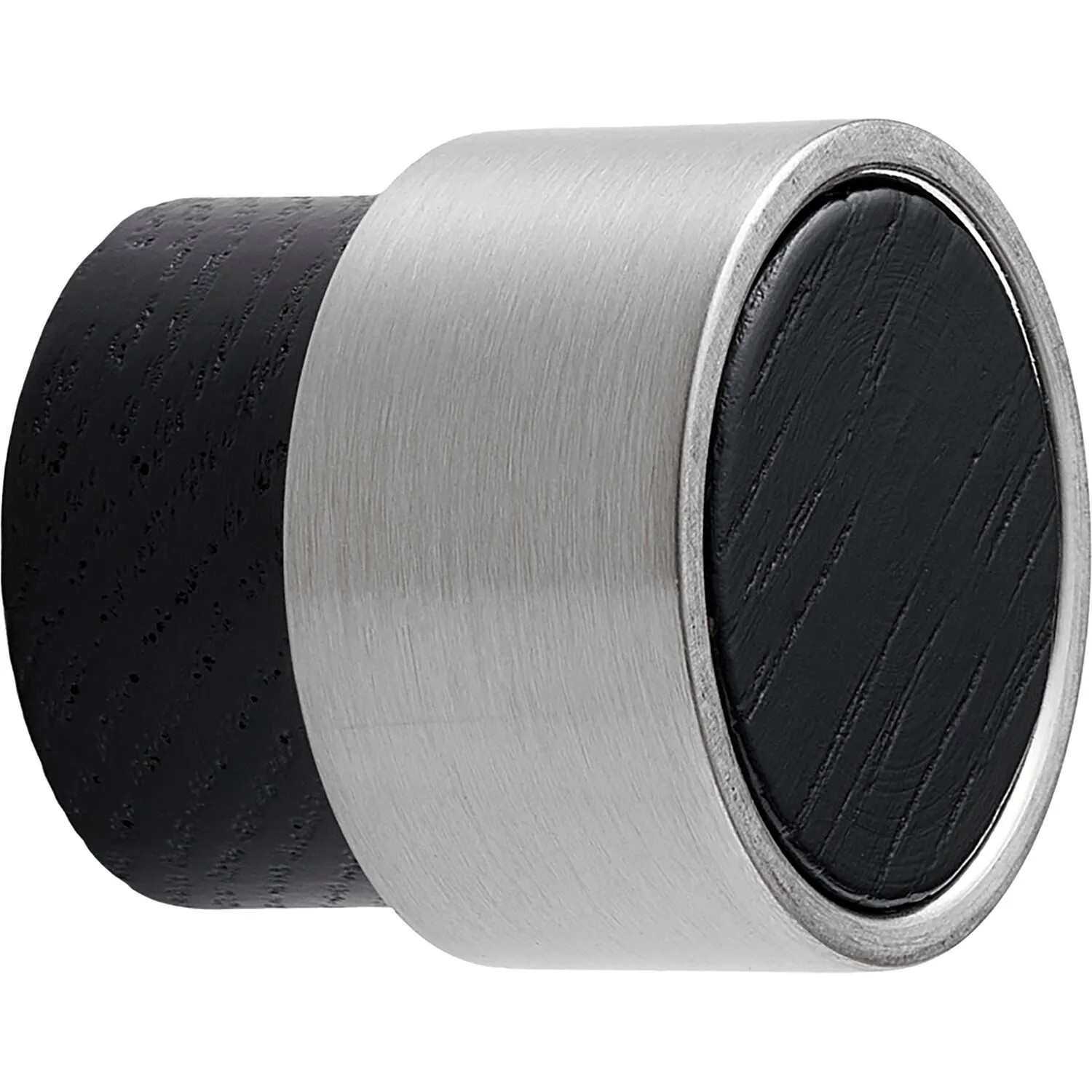 Furnipart Möbelknopf Radio ø 22 mm Tiefe 25 mm Esche Schwarz Gebeizt