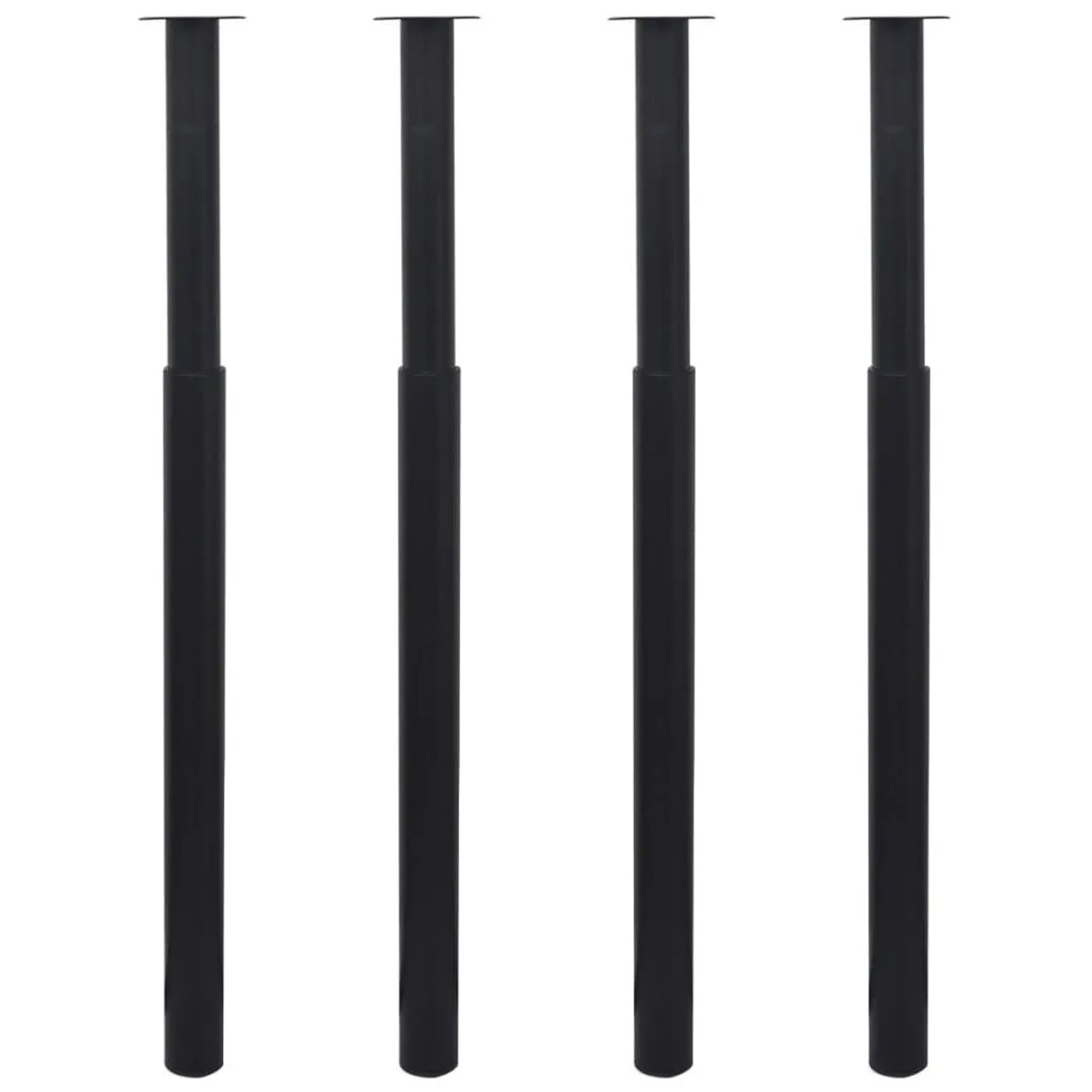 vidaXL Teleskopische Tischbeine 4 Stk Schwarz 710 - 1100 mm 3051488