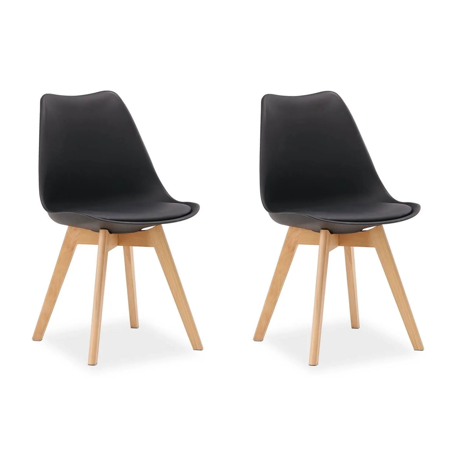 Homestyle4u 2 Küchenstühle in Schwarz 3344