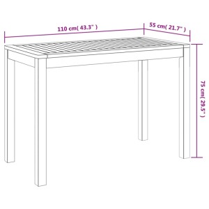 vidaXL Garten-Esstisch aus Akazie, 110x55x75 cm, ideal für Garten und Terrasse.