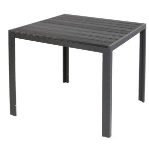 Lex Aluminium Gartentisch Beistelltisch Esstisch Balkontisch Non-Wood Platte 90x90cm