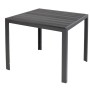 Quadratischer Lex Gartentisch 90x90cm in Anthrazit. Robuster Aluminiumrahmen, Non-Wood Platte. Ideal für Balkon & Terrasse.