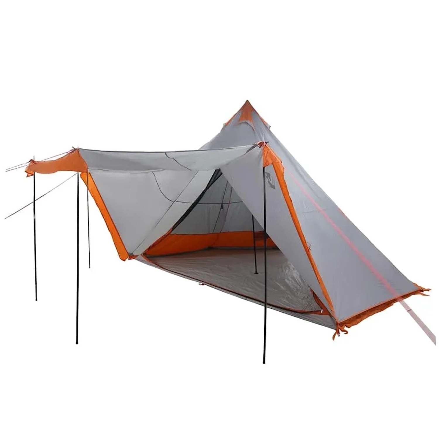 vidaXL Tipi-Familienzelt 8 Personen Grau und Orange Wasserdicht 4009447