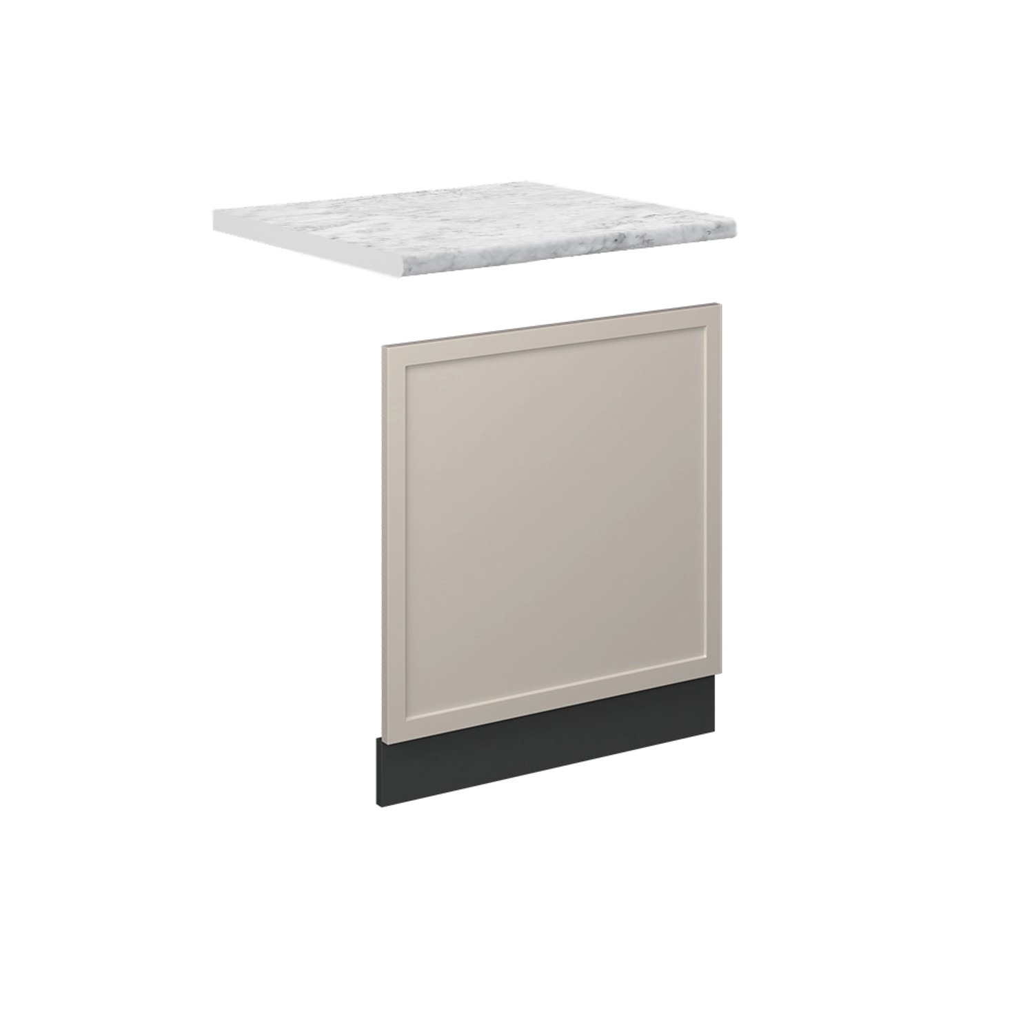 Vicco Frontblende Fame-Line GrauBeige 60 cm AP Marmor mit Anthrazit Korpus