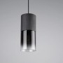Moderne Trio Leuchten Pendelleuchte Robin, schwarz matt mit rauchfarbenem Glas.