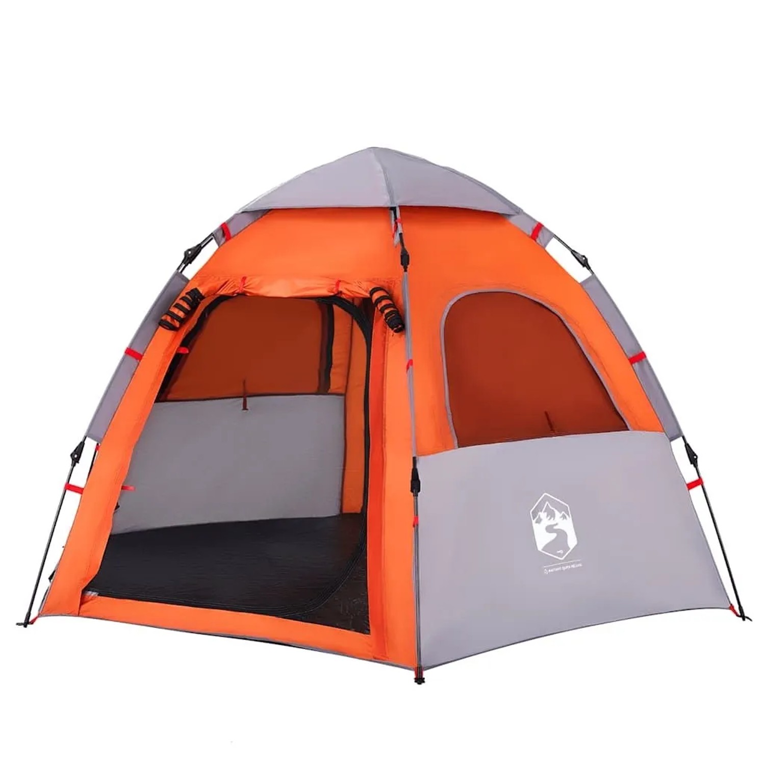 vidaXL Campingzelt 4 Personen Grau und Orange Quick Release 4005334 günstig online kaufen
