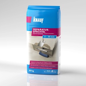 Knauf Reparaturspachtel 20 kg Sack, geeignet für Ausgleichsarbeiten im Innen- und Außenbereich.