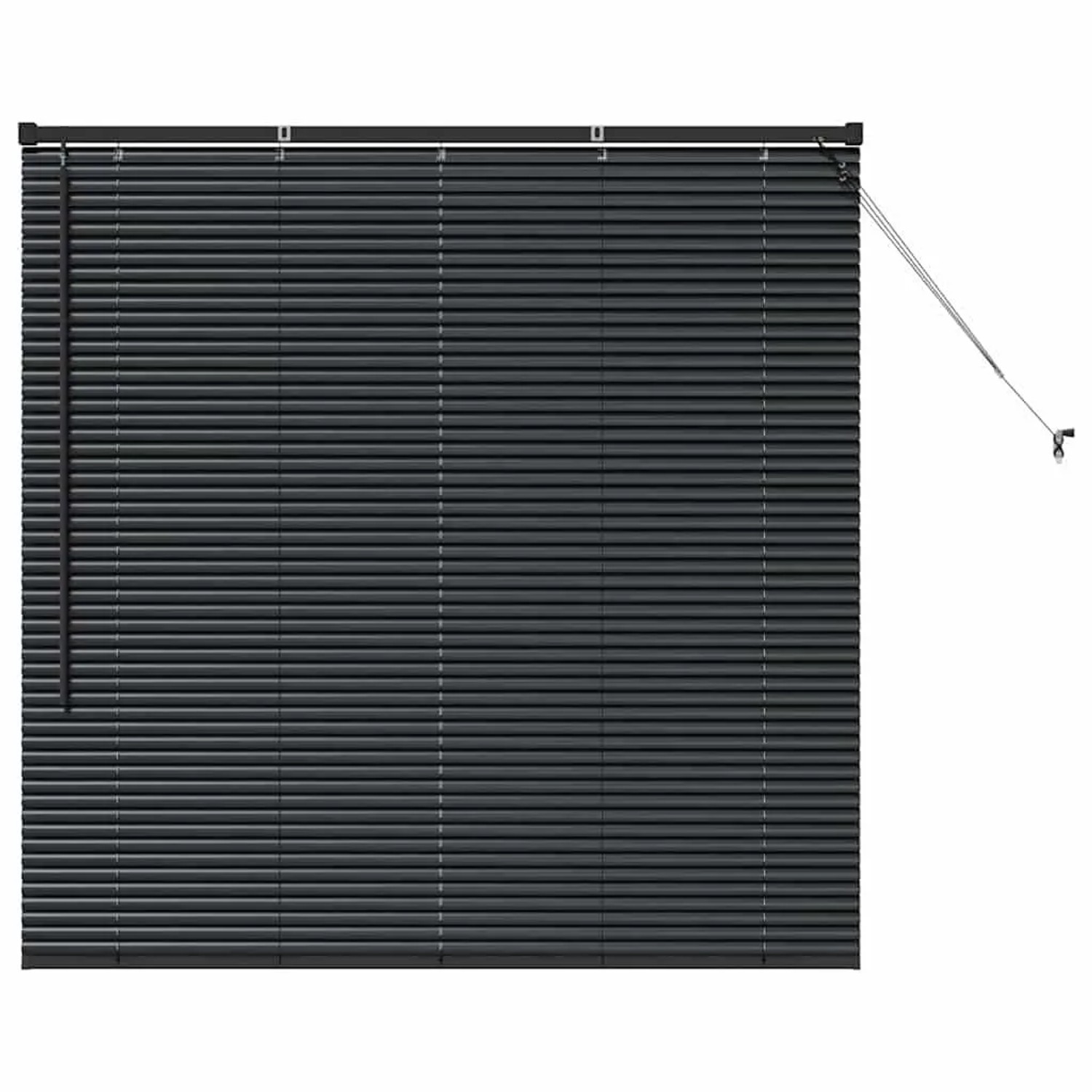 vidaXL Balkenjalousien mit Vorhängen Schwarz 130 x 135 cm Aluminium 4200612 günstig online kaufen