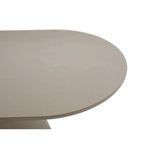Vente-unique Valiana Esstisch 180 cm: Ovale Tischplatte in Taupe-Beige. Moderner Design-Tisch für 6 Personen.