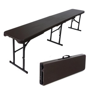 TRUTZHOLM Bierbank 180cm, Klappbank aus Kunststoff in Holzoptik, grau, für Feste & Garten.