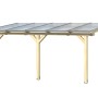 Skan Holz Terrassenüberdachung Andria, 541x250 cm, mit Doppelstegplatten und unbehandeltem Leimholz.