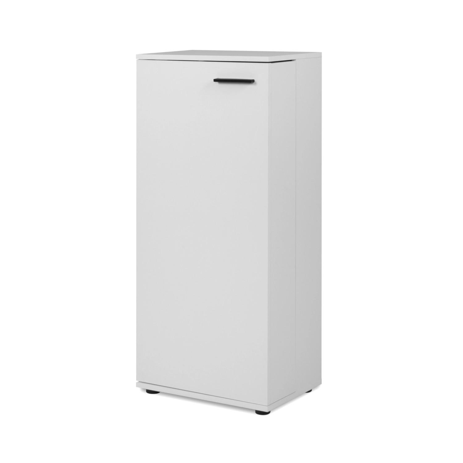 Furn.Design Schuhschrank Weiß 50 x 110 cm 1-türig 6 Fächer Modern Logu