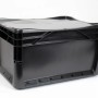 Schwarze Eurobox-System Box Vollwand, 40x30x22 cm, aus Kunststoff, für Aufbewahrung.