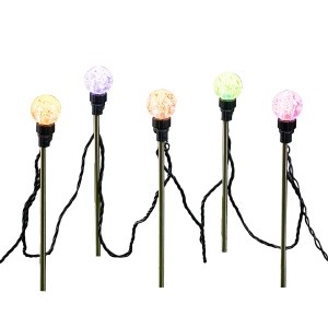 Luca Lighting LED-Partylichter mit Gartenstecker, bunte Außen-Weihnachtsdeko.
