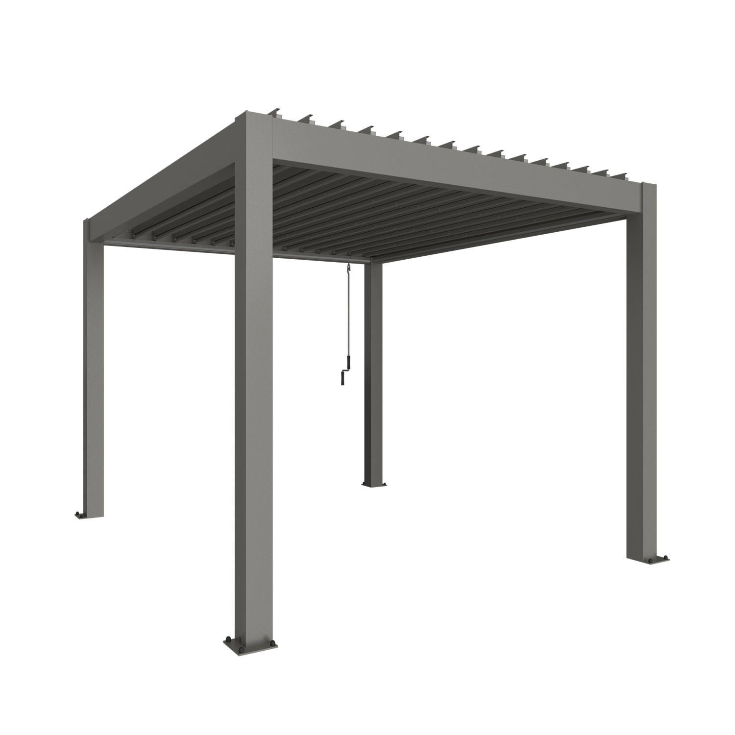 Biohort Pergola 255 cm x 312 cm x 367,5 cm Quarzgrau-Metallic