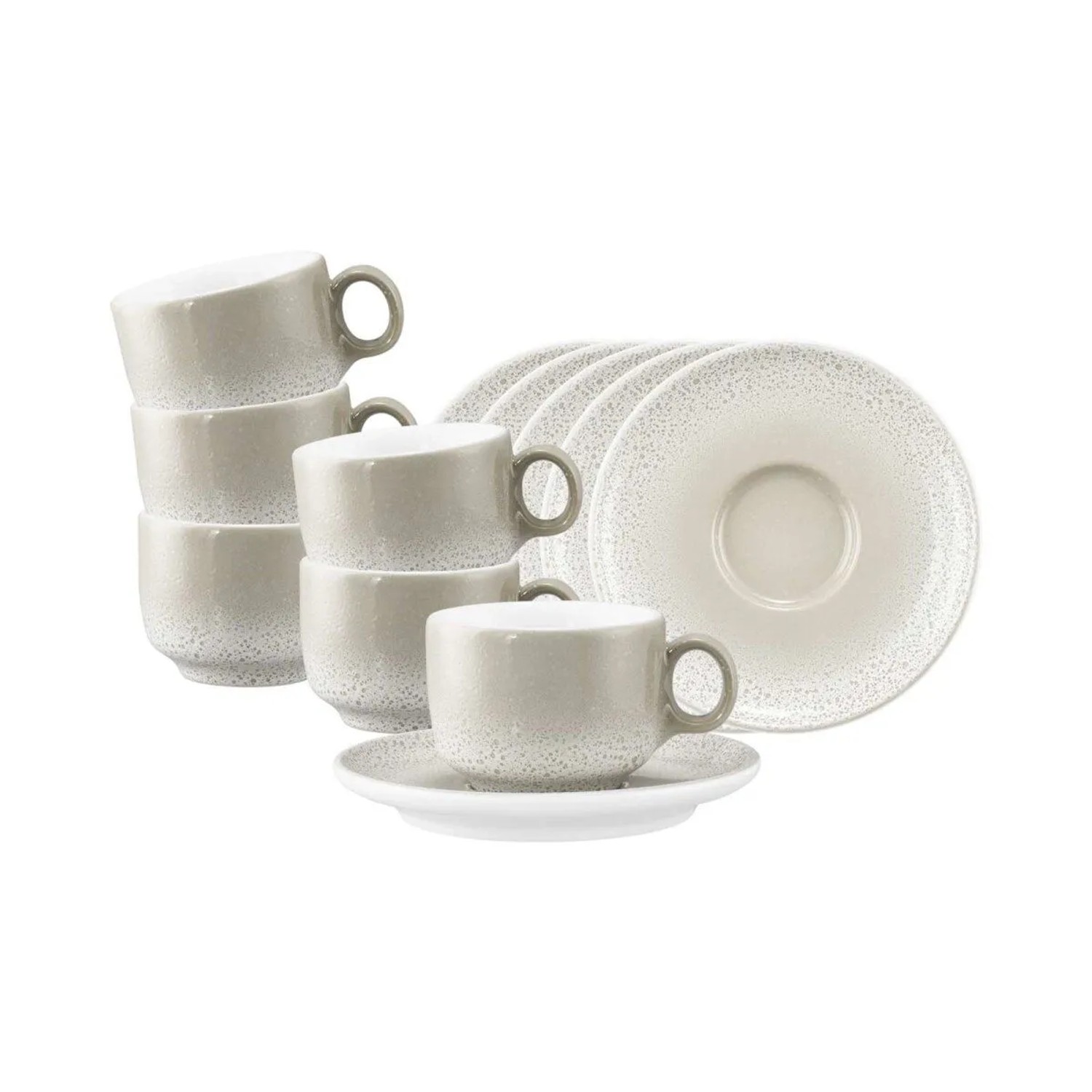 Seltmann Weiden Sento Home Espressotasse mit Untertasse 80 ml 6er Set Aura Cream
