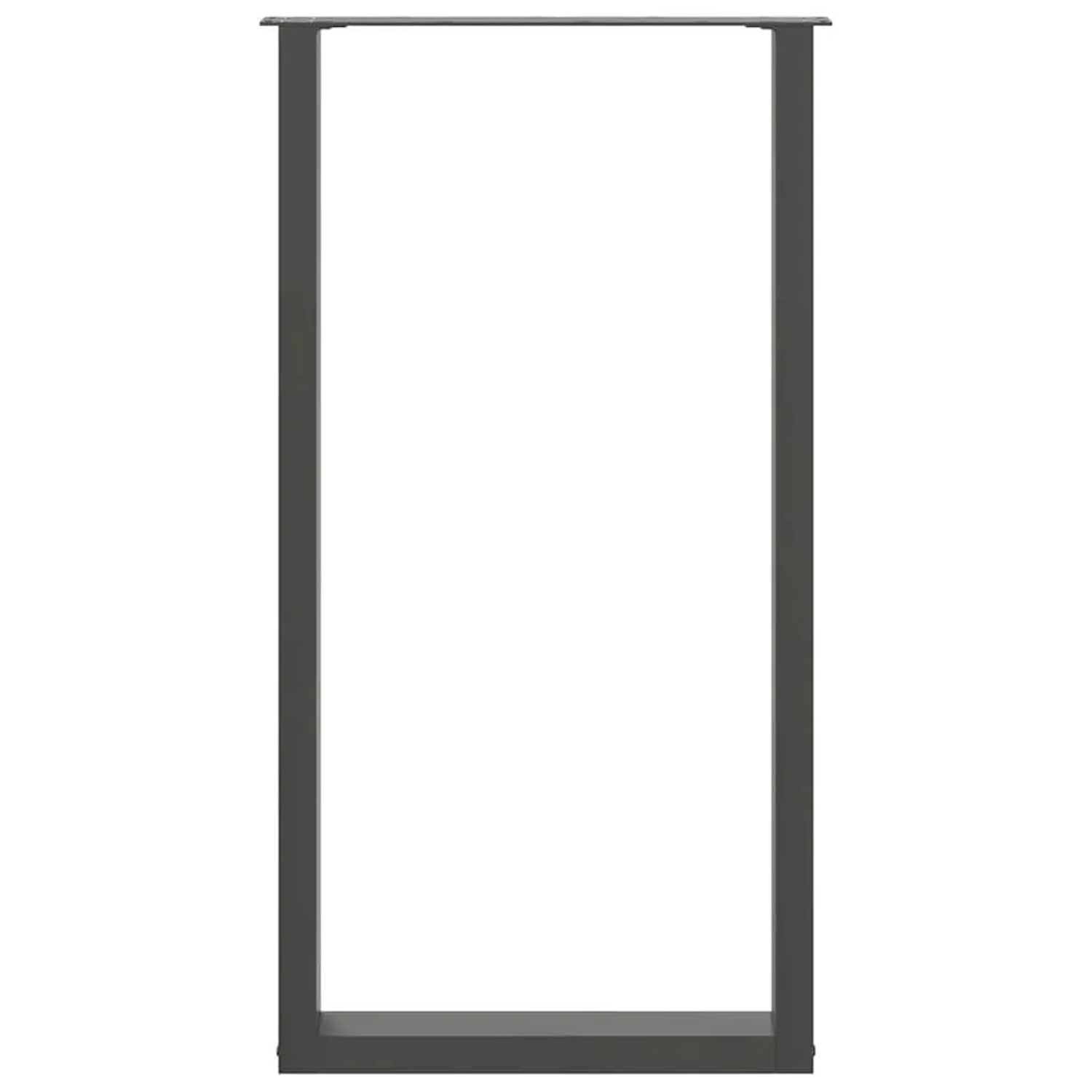 Anthrazitfarbenes U-förmiges Bartischbein aus pulverbeschichtetem Stahl, 60x110-111 cm. Robustes Möbelbein.