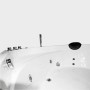 Detailansicht der Tronitechnik Eck-Whirlpool Badewanne Paros mit Düsen und Armaturen.