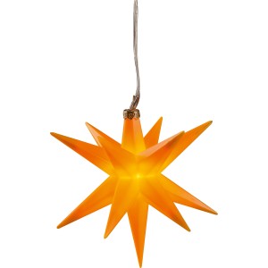 Gelber LED-Stern (Ø 12 cm) für weihnachtliche Innenraum-Deko.